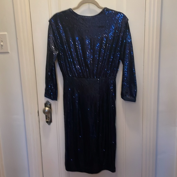 Anthropologie navy twist front sequin dress - Picture 8 of 11